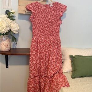 Melrose and Market Pink Floral Smocked Neck Dress